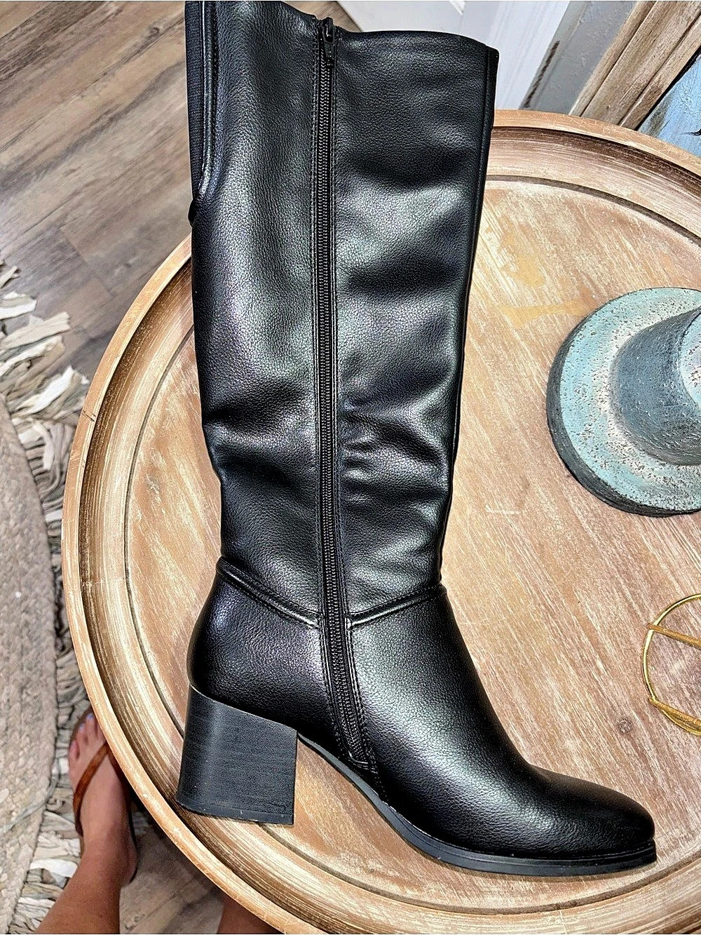 Baretraps Thalia Black Heeled Knee-High Boots Size 7 - Picture 4 of 8